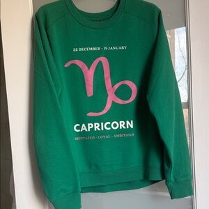 Anthropologie Green Capricorn Sweatshirt